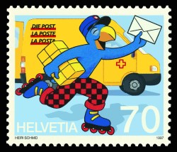 Globi Briefmarke 1997 I Bild: Schweizerische Post